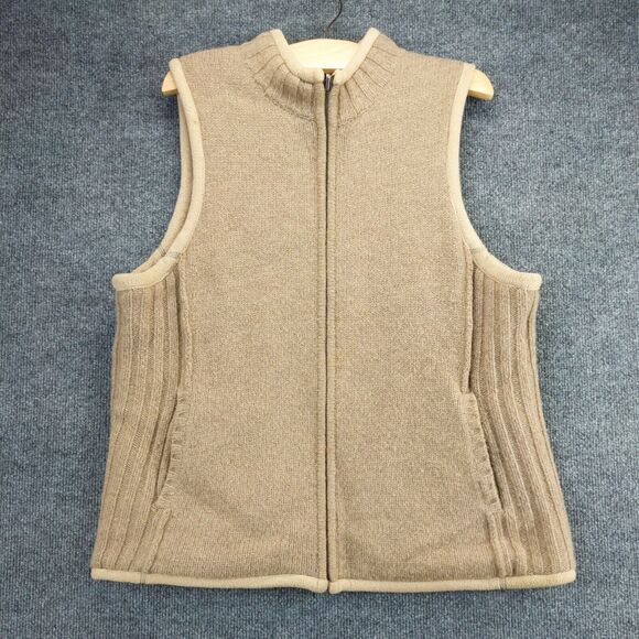 Gander Mountain Guide Series Size XL Brown Lambswool Blend Full Zip Vest - Picture 2 of 12